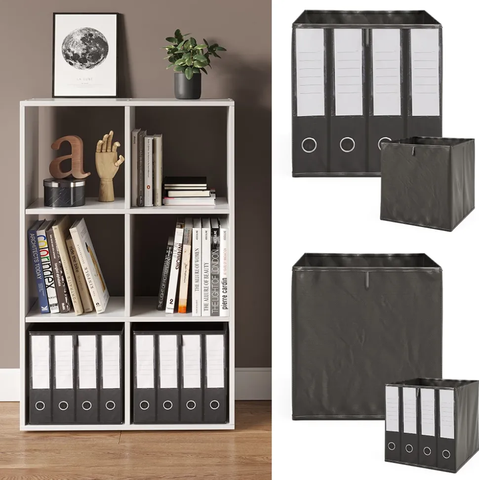 Raumteiler Weiß 72 x 107.8 cm mit 2 Faltboxen Vicco