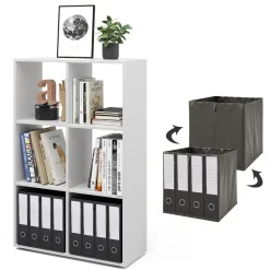 Raumteiler Weiß 72 x 107.8 cm mit 2 Faltboxen Vicco