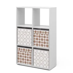 Raumteiler Weiß 72 x 107.8 cm mit 4 Faltboxen opt.1 Vicco