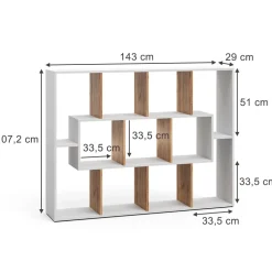 Raumteiler Weiß/Goldkraft Eiche 107.2 x 143 cm Vicco
