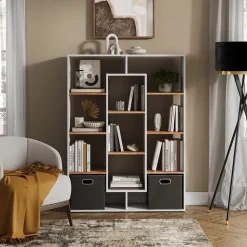 Raumteiler Weiß/Goldkraft Eiche 107.2 x 143 cm Vicco