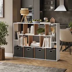 Raumteiler Weiß/Goldkraft Eiche 107.2 x 143 cm Vicco