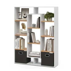 Raumteiler Weiß/Goldkraft Eiche 107.2 x 143 cm Vicco