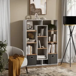 Raumteiler Weiß/Goldkraft Eiche 107.2 x 143 cm Vicco