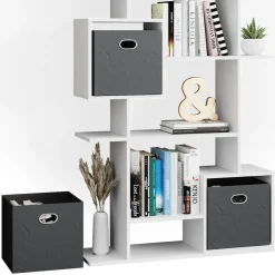 Raumteiler Cube Weiß 92 x 187.7 cm mit 2 Faltboxen Vicco