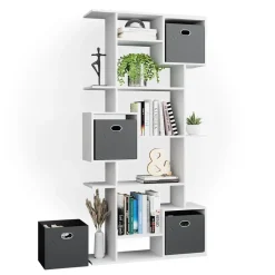 Raumteiler Cube Weiß 92 x 187.7 cm mit 2 Faltboxen Vicco