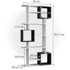 Raumteiler Cube Weiß/Anthrazit 92 x 187.7 cm Vicco