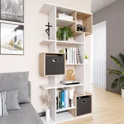 Raumteiler Cube Weiß/Sonoma 92 x 187.7 cm Vicco