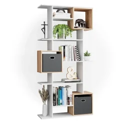 Raumteiler Cube Weiß/Sonoma 92 x 187.7 cm Vicco