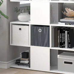 Raumteiler Hylda Weiß 124.4 x 113 cm mit 4 Faltboxen Vicco