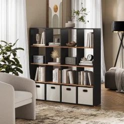 Raumteiler Karree Anthrazit/Goldkraft Eiche 142.4 x 143 cm Vicco