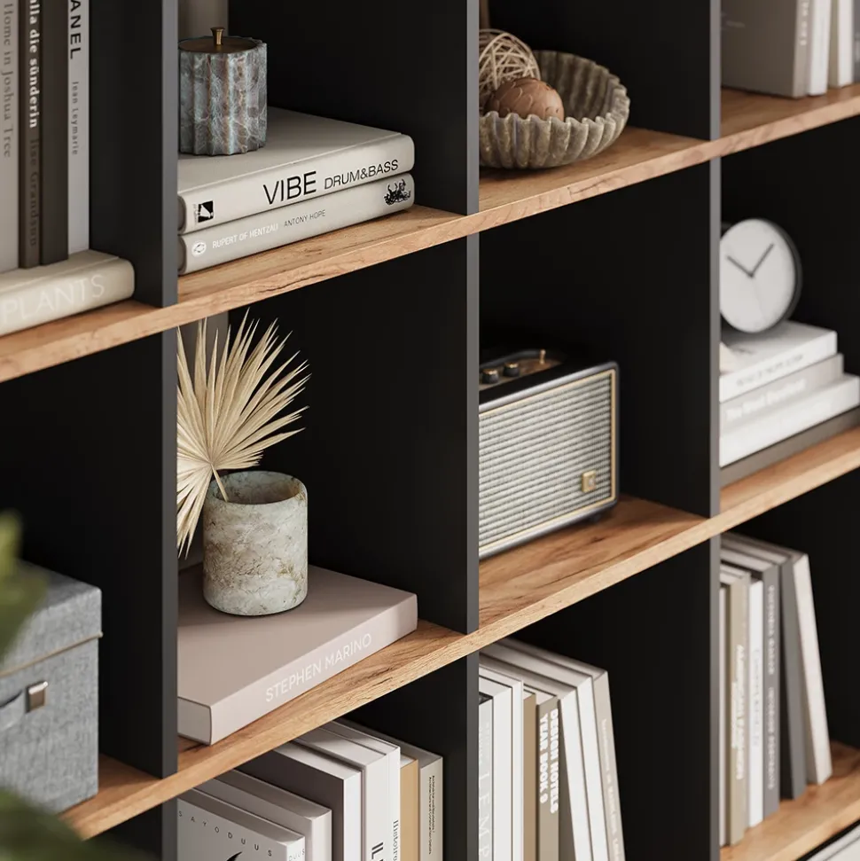 Raumteiler Karree Anthrazit/Goldkraft Eiche 142.4 x 143 cm Vicco