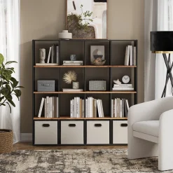 Raumteiler Karree Anthrazit/Goldkraft Eiche 142.4 x 143 cm Vicco