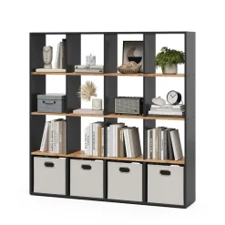 Raumteiler Karree Anthrazit/Goldkraft Eiche 142.4 x 143 cm Vicco