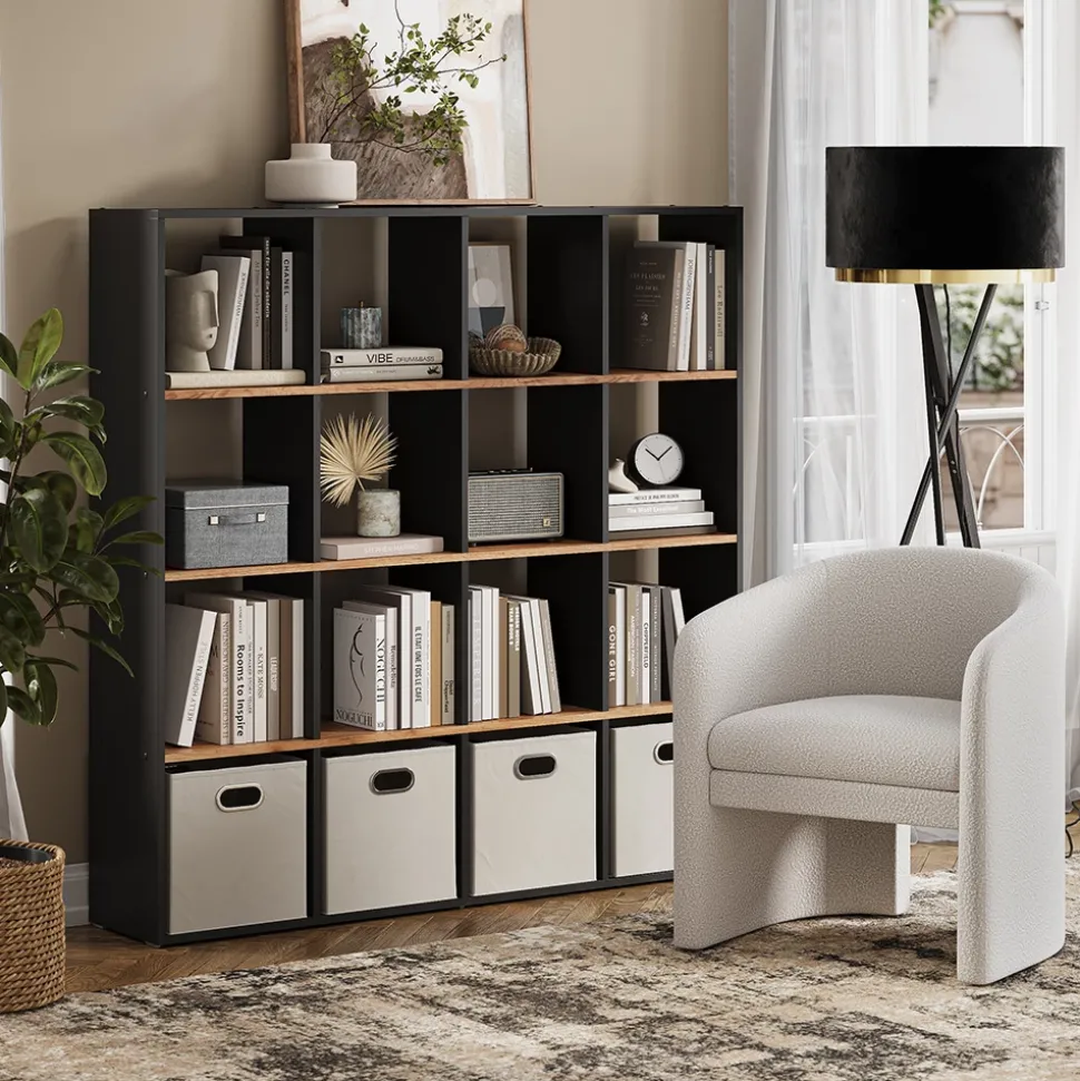 Raumteiler Karree Anthrazit/Goldkraft Eiche 142.4 x 143 cm Vicco