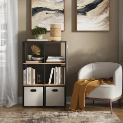 Raumteiler Karree Anthrazit/Goldkraft Eiche 72 x 107.8 cm Vicco