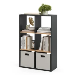 Raumteiler Karree Anthrazit/Goldkraft Eiche 72 x 107.8 cm Vicco