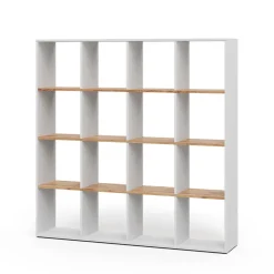 Raumteiler Karree Weiß/Goldkraft Eiche 142.4 x 143 cm Vicco