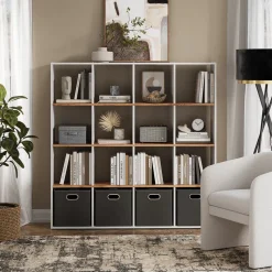 Raumteiler Karree Weiß/Goldkraft Eiche 142.4 x 143 cm Vicco