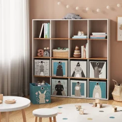 Raumteiler Karree Weiß/Goldkraft Eiche 142.4 x 143 cm Vicco