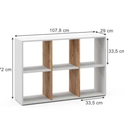 Raumteiler Karree Weiß/Goldkraft Eiche 72 x 107.8 cm Vicco