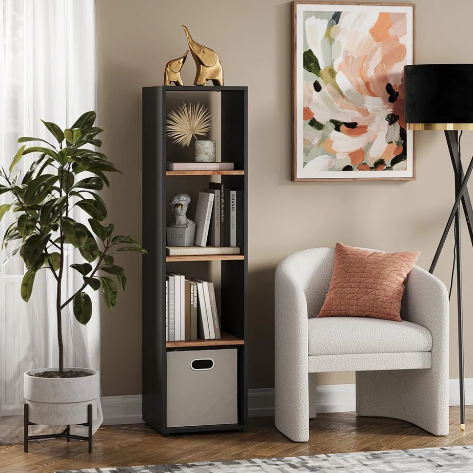 Raumteiler Ludus Anthrazit/Goldkraft Eiche 36.8 x 144.9 cm Vicco