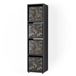 Raumteiler Ludus Schwarz 142.5 x 36.2 cm mit 2 Faltboxen opt.2 Vicco