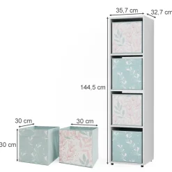 Raumteiler Ludus Weiß 142.5 x 36.2 cm mit 2 Faltboxen opt.2 Vicco
