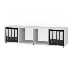 Raumteiler Ludus Weiß 142.5 x 36.2 cm mit 2 Faltboxen opt.3 Vicco