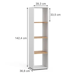 Raumteiler Ludus Weiß/Goldkraft Eiche 36.8 x 144.9 cm Vicco