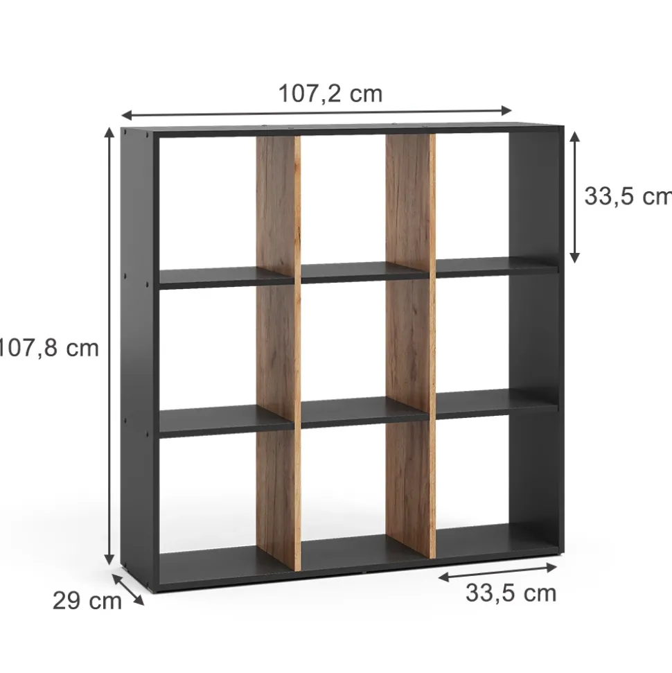 Raumteiler Nove Anthrazit/Goldkraft Eiche 107.2 x 107.8 cm Vicco