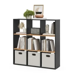 Raumteiler Nove Anthrazit/Goldkraft Eiche 107.2 x 107.8 cm Vicco