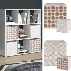 Raumteiler Nove Weiß 104 x 108 cm mit 4 Faltboxen opt.2 Vicco