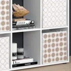 Raumteiler Nove Weiß 104 x 108 cm mit 4 Faltboxen opt.2 Vicco