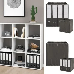 Raumteiler Nove Weiß 104 x 108 cm mit 2 Faltboxen Vicco