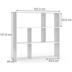 Raumteiler Nove Weiß 107.2 x 107.8 cm 7 Fächer Vicco