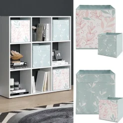 Raumteiler Nove Weiß 104 x 108 cm mit 4 Faltboxen opt.1 Vicco