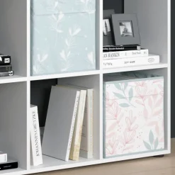 Raumteiler Nove Weiß 104 x 108 cm mit 4 Faltboxen opt.1 Vicco