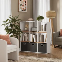 Raumteiler Nove Weiß/Goldkraft Eiche 107.2 x 107.8 cm Vicco