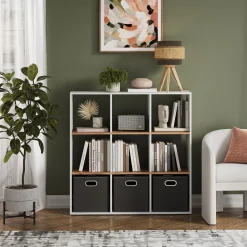 Raumteiler Nove Weiß/Goldkraft Eiche 107.2 x 107.8 cm Vicco