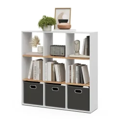 Raumteiler Nove Weiß/Goldkraft Eiche 107.2 x 107.8 cm Vicco