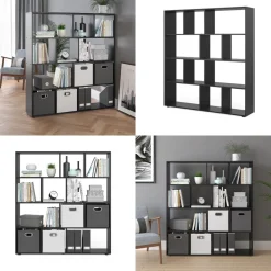 Raumteiler Pilar Schwarz 131.6 x 143 cm Vicco