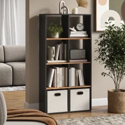 Raumteiler Scutum Anthrazit/Goldkraft Eiche 143 x 72 cm Vicco