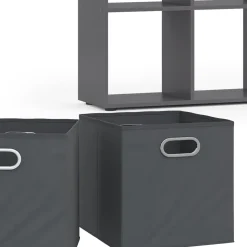 Raumteiler Scutum Grau 143 x 72 cm mit 4 Faltboxen Vicco