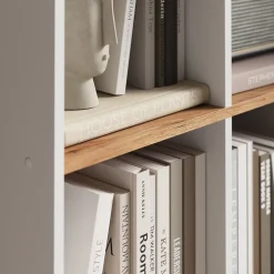 Raumteiler Scutum Weiß/Goldkraft Eiche 143 x 72 cm Vicco