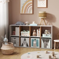 Raumteiler Scutum Weiß/Goldkraft Eiche 143 x 72 cm Vicco