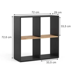 Raumteiler Tetra Anthrazit/Goldkraft Eiche 72 x 72.6 cm Vicco