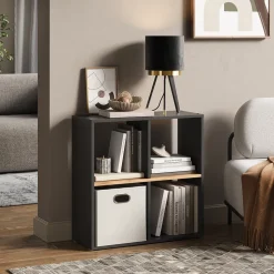 Raumteiler Tetra Anthrazit/Goldkraft Eiche 72 x 72.6 cm Vicco