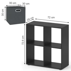 Raumteiler Tetra Grau 72.6 x 72 cm Vicco