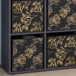 Raumteiler Tetra Schwarz 72.6 x 72 cm mit 4 Faltboxen opt.1 Vicco